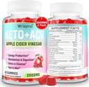 Keto ACV Gummies s probiotikami a vitamínom B12, 2000mg jablkový Cider Ocogar Gummies s matkou, pre metabolizmus, trávenie, detoxikácia a čistenie, bez cukru, Vegan-Friendly, 120 Gummies