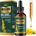 Komplotan Organik Mullein Drops for Lungs, Mullein Leaf Taincture Dukung Lung Cleanse, Ekstrak Suplemen Alam untuk Lung Detox dan Kesehatan Respiratory, Vegan, 2 fl oz