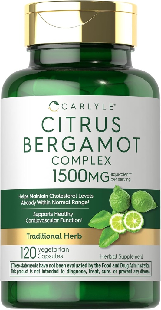 Carlyle Citrus Bergamot dodatek 124; 1500mg Extrakční komplex 124; 120 Kapsle 124; Non- GMO, gluten zdarma