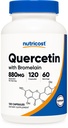 Nutricost Quercetin with Bromelain, 880mg Quercetin + 165mg Bromelain Per Serving, 120 Capsules, 60 Servings (2 Caps Per Serving) - Vegetarian, Non-GMO & Gluten Free