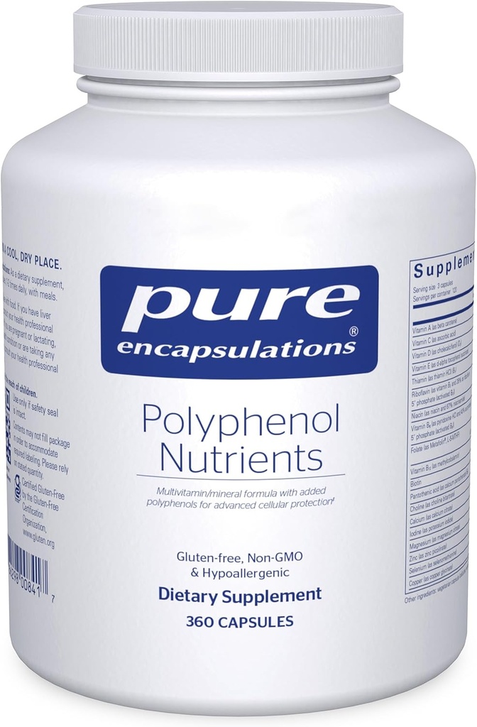 Puhtaat kapselit Polyfenoli Nutrientit Hypoallergenic Ravint Dense Multivitamiini/Mineraali Formula 360 kapselia