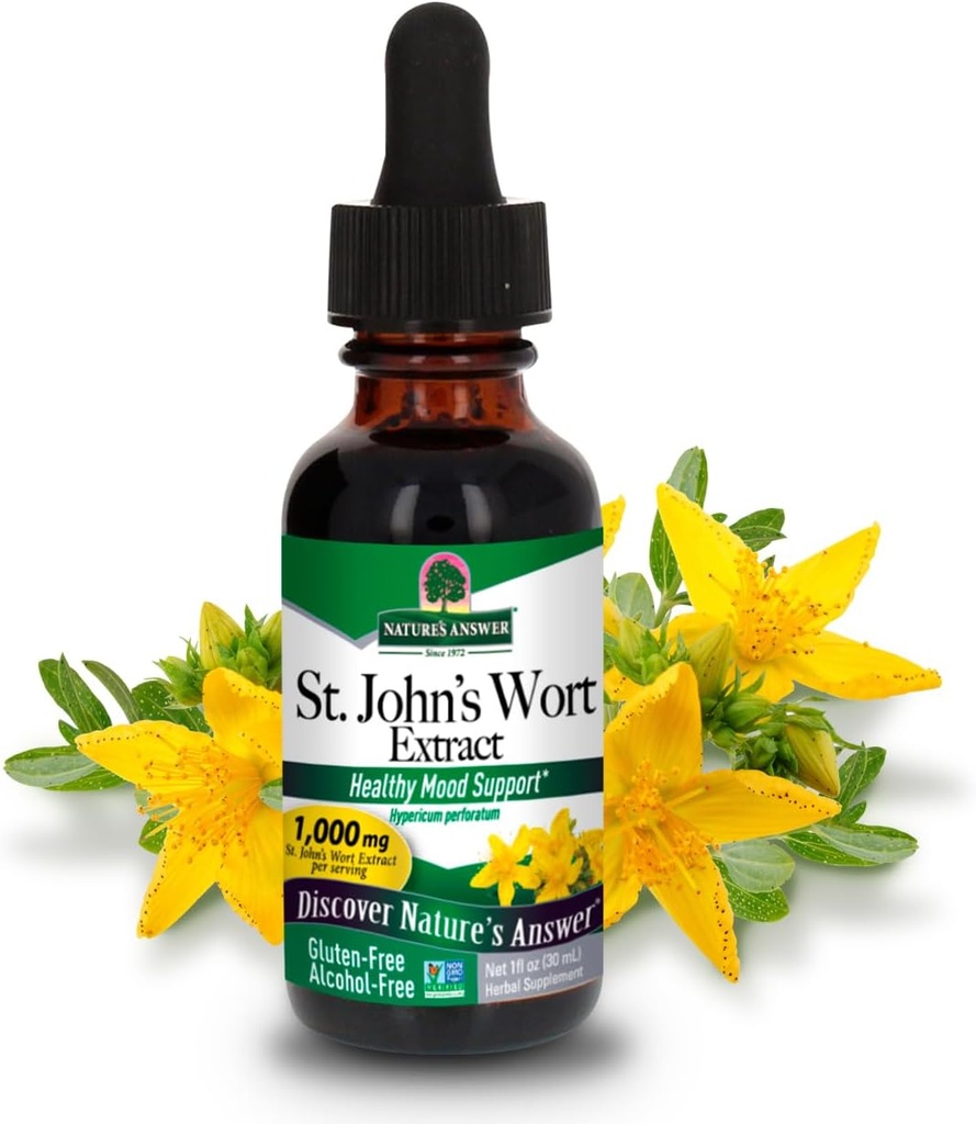 Resposta a la natura St. John's Wort Audital-Free-Free (Hyperic Perforatum)  Healthy Motify support Noth-GO, Kosher i Guthern-Free 1oz