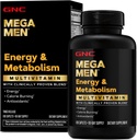 GNC Mega Men Energy & Metabolism Multivitamin Caplets, Klinik Proven Daha yaxşı hiss etmək üçün, Calorie Burn, Focus, 100mg Caffeine, Termogenic, Immune, B Vitamins, Vaxt Release, 180 Count, 90 Day Supply