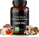 Compound 180 Caps 1500mg per Serving - Vegan Organic Mushroom supplement Help Support Immune System and Promote Natural Killer and T Cells