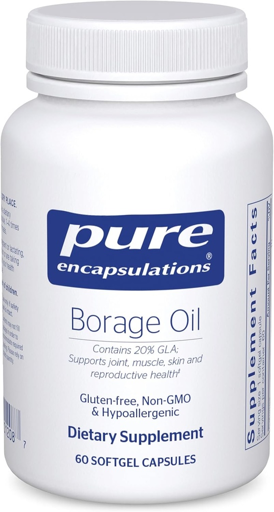 Pure Encapsulations Borage Oil   Hypoallergenic Dietary supplement | 60 Softgel Capsules