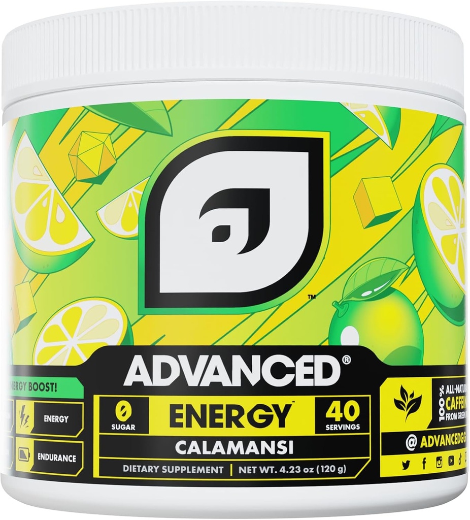 Napredna Energija - Formula za povečanje energije z elektroliti za hidracijo - L-Theanine za boj proti Jitters - Sugar Free & Keto Friendly - No Maltodextrin (40 Serving) (Calamansi)