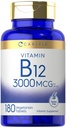 Carlyle B12 Vitamin 3000 mcg | 180 Tablets | Vegetarian Supplement | Non-GMO & Gluten Free