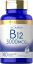 Carlyle B12 Vitamin 3000 mcg colum124; 180 Tablet CLAS124; Vegetariánský dodatek CLAS124; Non- GMO & gluten zdarma