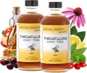 Mickelberry Gardens Throat & Lung Honey Tonic: Wellness Syrup, Natural Sore Throat Relief, Immune Support & Cough Suppressant för vuxna och barn (4 oz, 2 Pack)