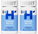 Habit Stress Relief Supplement 2 Pack (120 capsules) - New Look, Supports Relaxation & Mood Balance, Vitamine B, Adaptogens, Lemon Balm, Calming, Vegan, Non-GMO