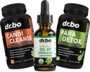 Oregano Oil Organic Liquid Drops & Cleanse Capsules - Organic Oil of Oregano Drops Tincture Extract, Candi Cleanse Detox - Caprylic Acid, Wormwood Black Walnut & Cloves Capsules