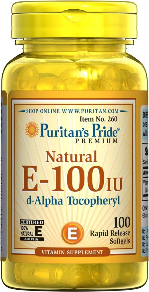 Puritanin ylpeys E-100 iu 100% Natural 100 Softgels