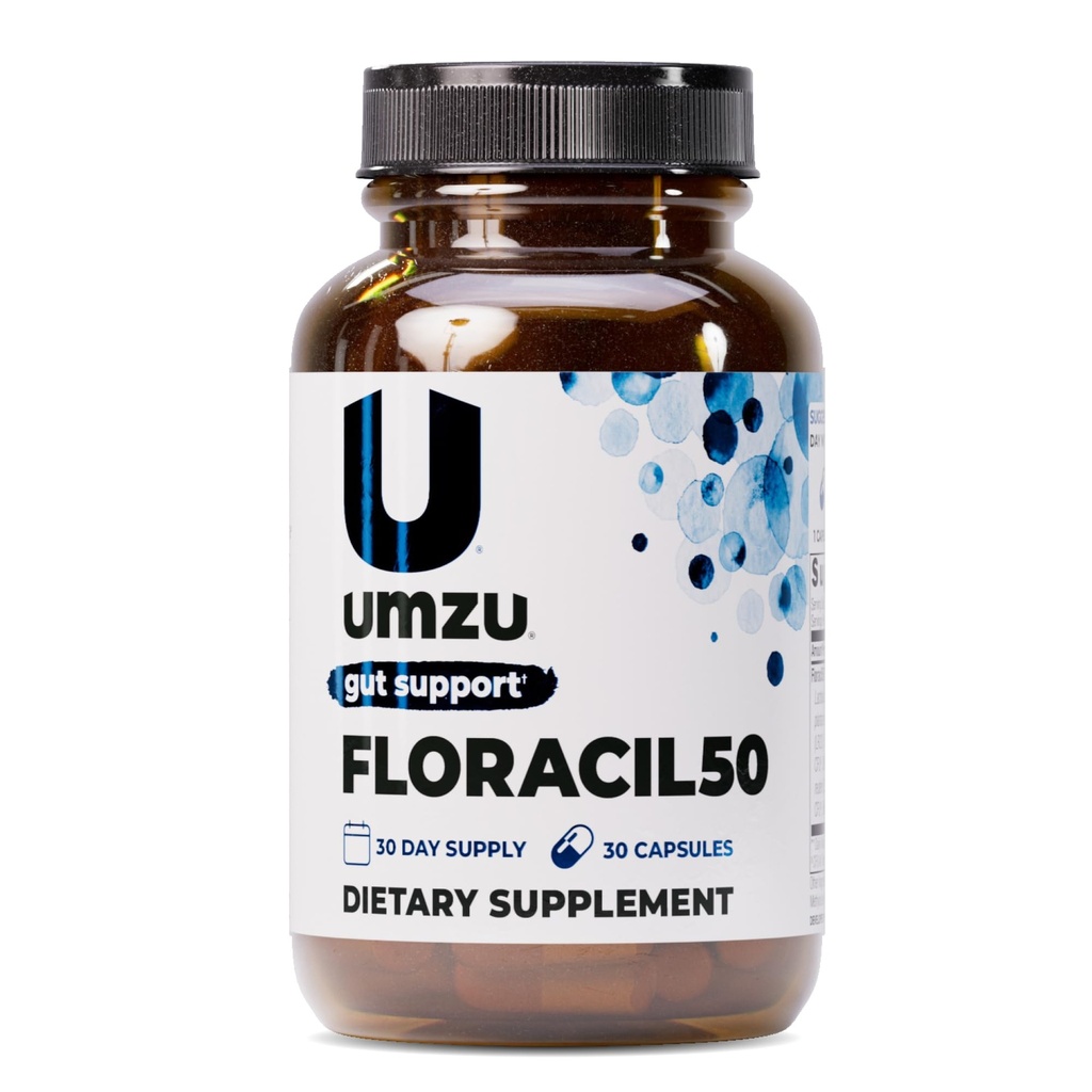 UMZU Floracil50 Probiotic Supplement 30 Day Supply – 50 Billion CFU with Lactobacillus Acidophilus Rhamnosus and Plantarum – Supports Gut Health Digestion Immunity and Microbiome Balance