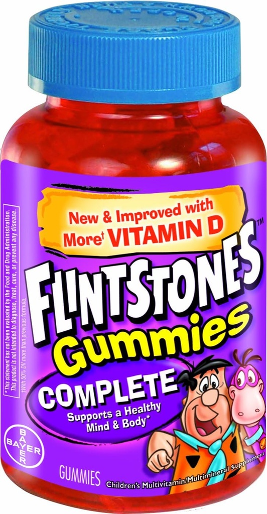 Flintstones Dětské kompletní multivitaminové gumy, 60 Počet (balení po 3)