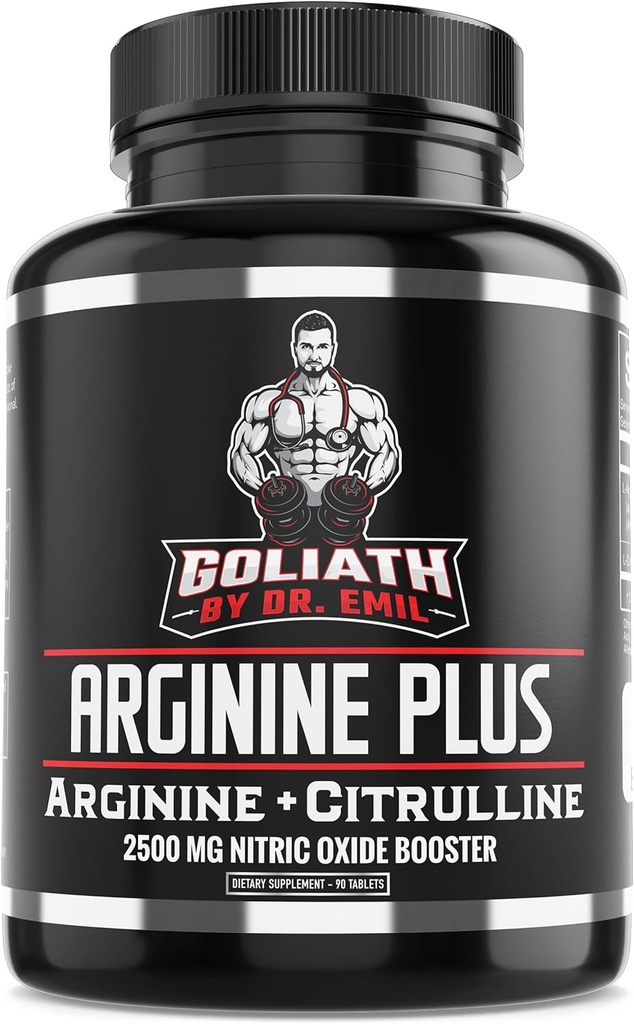 Dr. Emil's ARGININE Plus - L Arginine + L Citrulline - 2500 MG High Dose NO Booster Tablets - Nitric Oxide Supplement for Vascularity and Heart Health (Arginine AAKG and Citrulline Malate 2:1)