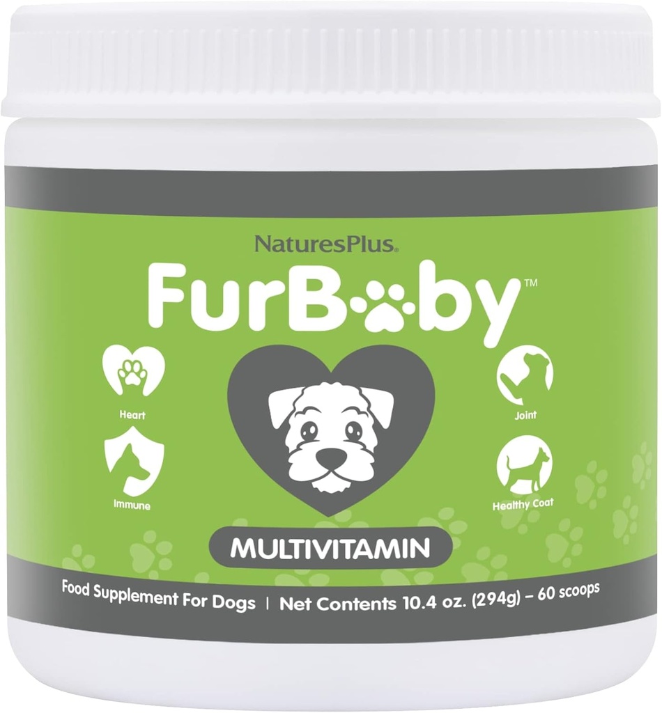 PrírodaPlus FurBaby Multivitamín pre psy - 10.4 oz - Podporuje spoločné zdravie, imunitné funkcie, zdravý plášť a výroba energie - Non-GMO - 60 porcií
