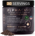 Alphacino Apex Instant Mushroom Coffee - Black Maca Ashwagandha + Energy Drink Powder for Men, Ideal for Muscle Building Growth, Sharp Focus & Stamina, Mens Energy Powder Drink Mix, S7-30SV (4.68 oz)