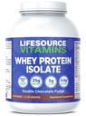 LifeSource Vitamins 6 lb - US Dairy Cows Grass Fed Whey Protein Isolate - Double Chocolate Fudge sweetened w/Stevia