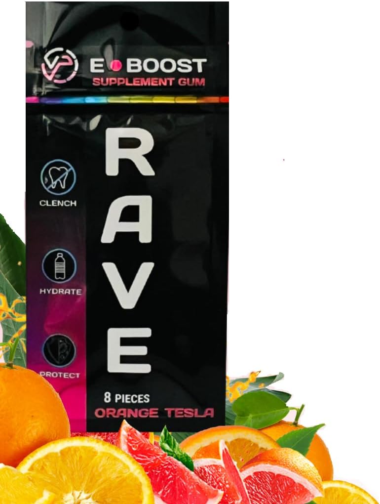 VitaPLUR E-Boost Gum, 10 Pack, Rave Supplement, Festival velvære, Magnesium, Rave vitaminer, Rave Gear, Antioksidanter og elektrolytter, 5-HTP gratis! Adderall Comedown