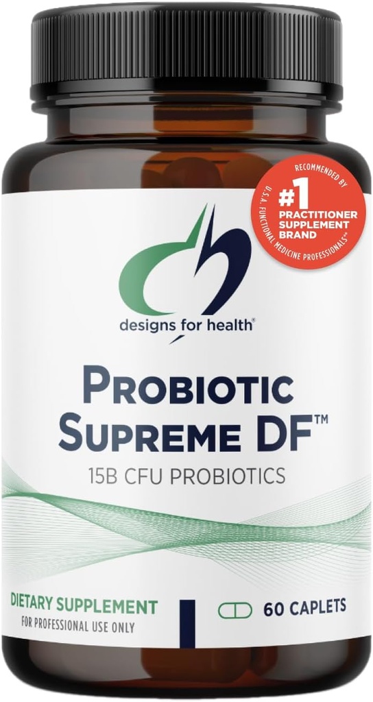 Progetti per la salute Probiotico Supremo DF - 15 miliardi CFU Dairy-Free Probiotic con Acidophilus + Bifidobacterium Longum, GI + Supporto Immune Supplemento o Adulti, Uomini + Donne (60 Caplets)