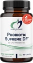 Designs for Health Probiotice Supreme DF - 15 mld. CFU Probiotiká bez mliečneho proteínu s Acidophilus + Bifidobacterium Longum, GI + Immune Suplement or Adults, Men + Ženy (60 Caplets)