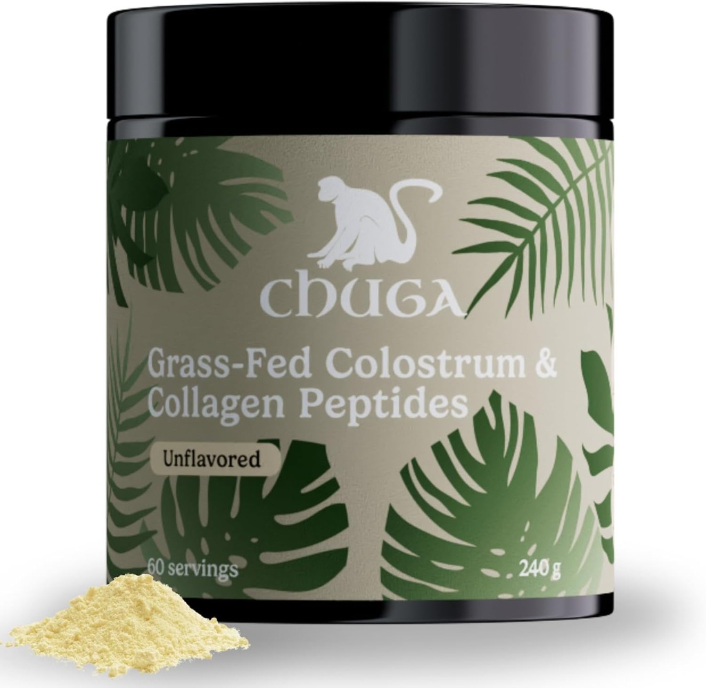 Chuga Grass Fed Colostrum & Collagen Peptides 60 Servings 