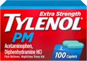 Tylenol PM Extra Strength Nighttime Pain Reliever " Sleep Aid Caplets, 500 mg Acetaminophen " 25 mg Diphenhydramine HCl, Relief for Nighttime Aches " Pains, Non-Habit Forming, 100 ct