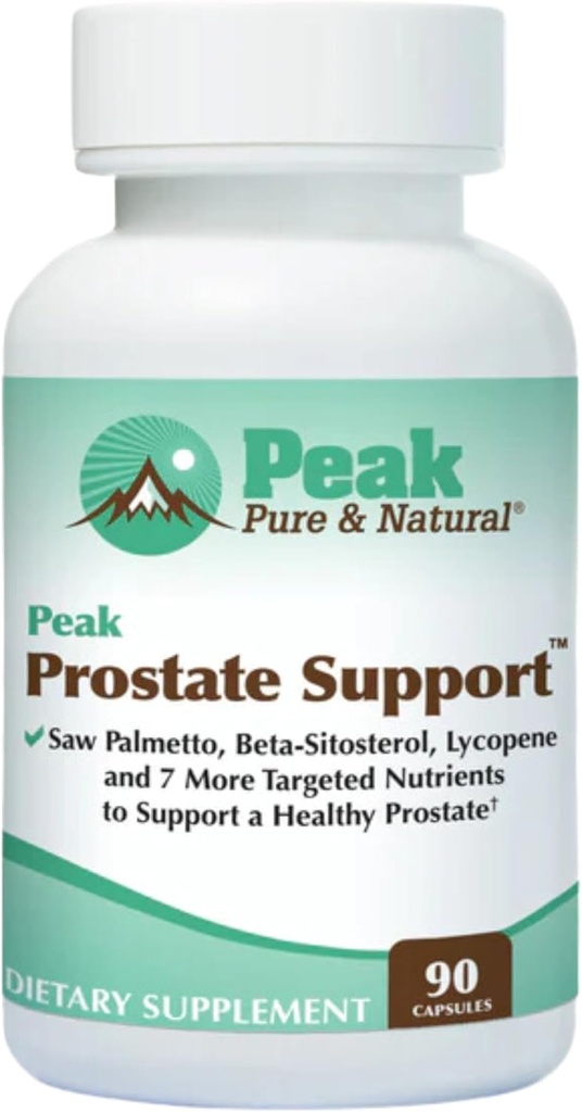 Peak Prostate Support - Integratori naturali della prostata per gli uomini con Saw Palmetto, Beta-Sitosterol, Lycopene e 7 Nutrienti mirati - promuove la salute della prostata e la salute del tratto urinario (90 capsule)