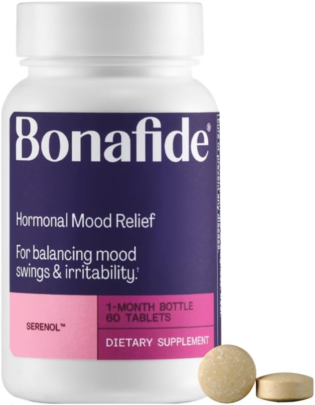 Serenol by Bonafide. Atleidimas nuo hormoninių nuotaikų sūpynių, dirglumo ir PMS Bloating.