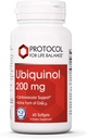 ProtoCOL สําหรับชีวิต Balcance Ubiquol 200mg - ไบโอเววิลต์ CoQ10 Softlegles - การสนับสนุนสุขภาพ - ความเครียดที่เพิ่มขึ้น - Soxidive Quincher - Soy Free & Dairy Free - 60 Softgels