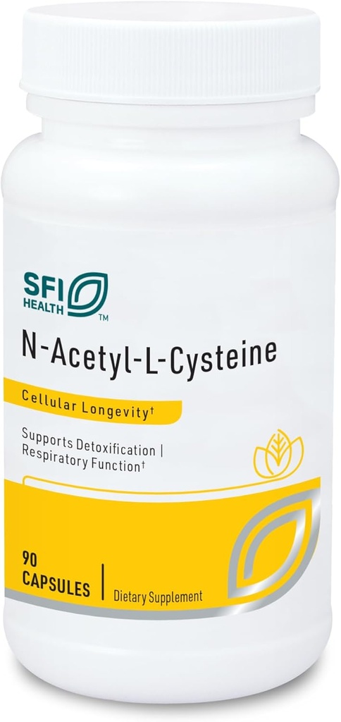 Klaire Labs SFI 건강 N-Acetyl-L-Cysteine 500mg - 아미노산 글루타티온 Precursor NAC - 셀룰러 산화 방지제 보호를 지원하는 보충 - Hypoallergenic, Soy-Free, 옥수수 자유로운 (90의 캡슐)