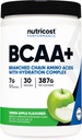 Nutricost BCAA + Hydration Powder (Green Apple) 30 porcións - Aminoácidos de cadea ramificada con complexo de hidratación - Gluten-Free, Non-GMO