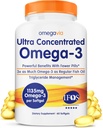 OmegaVia siêu tập trung Omega 3 Fish Oil Burpless, 60 Softgels, 3 công ty hỗ trợ dầu Omega, 1135 mg Omega3, No Fishy Burps, High EPA DHA DPA, IF 5-Star