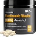 NAD+ 보충교재 - Nicotinamide Riboside (NR)와 Resveratrol Quercetin 900mg, USA-063-0911XL-115NAD를 가진 NAD+