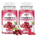 Vitamin B12 Gummies - 5000 mcg Methylcobalamin with Iron, Vitamin C, D3 & Folate, Energy Support and Metabolism, Immune, B-12 Complex Chewable Supplement for Men & Women, 120 Count, 2 Pack