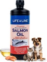 Life Line Salmon Oil for חיות מחמד | אומגה 3 DHA EPA תוסף לכלבים וחתולים | תמיכה ב- Skin, Coat, Brain & Heart Health
