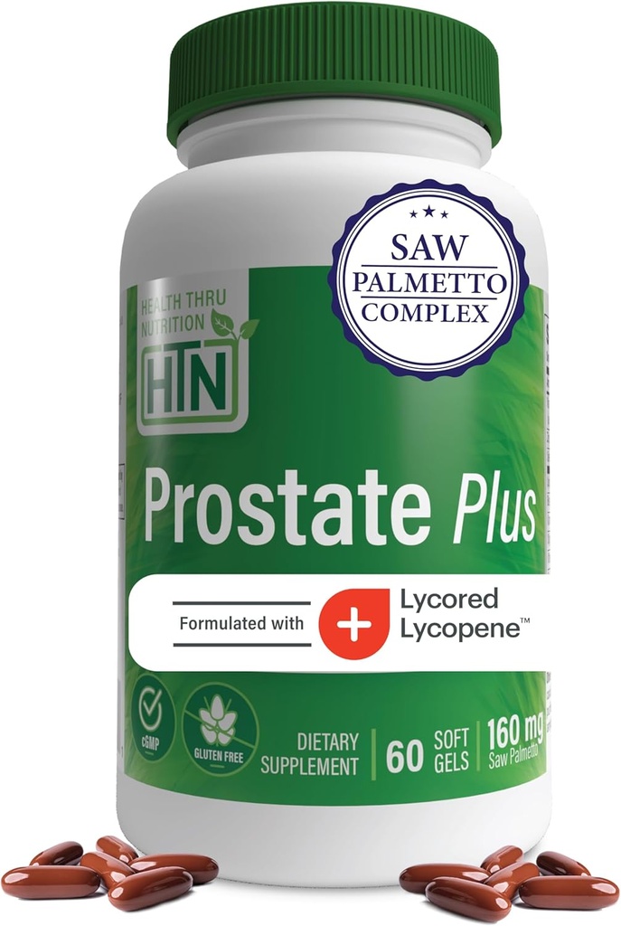 Sănătate Thru Nutritie Prostate Plus cu Extract de Palmetto ferăstrău, Licopen ca Lycored, plante Sterols, Seleniu, Zinc și Dovleac Seacă 
