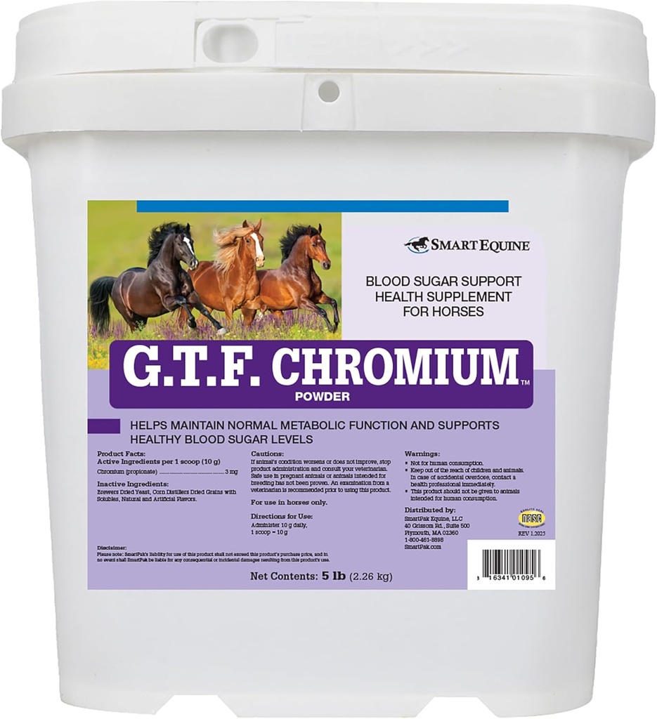 GTF Chromium® pulber | Horse Metaboolsed toidulisandid, toetab metaboolset funktsiooni | 5 lb Bucket