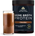 Starověký nutriční protein prášek vyrobený z pravé kosti broth, čokoláda, 20g protein per serving, 20 Serving Tub, gluten zdarma hydrolyzované kolagen Peptidy dodatek, Great in protein shakes