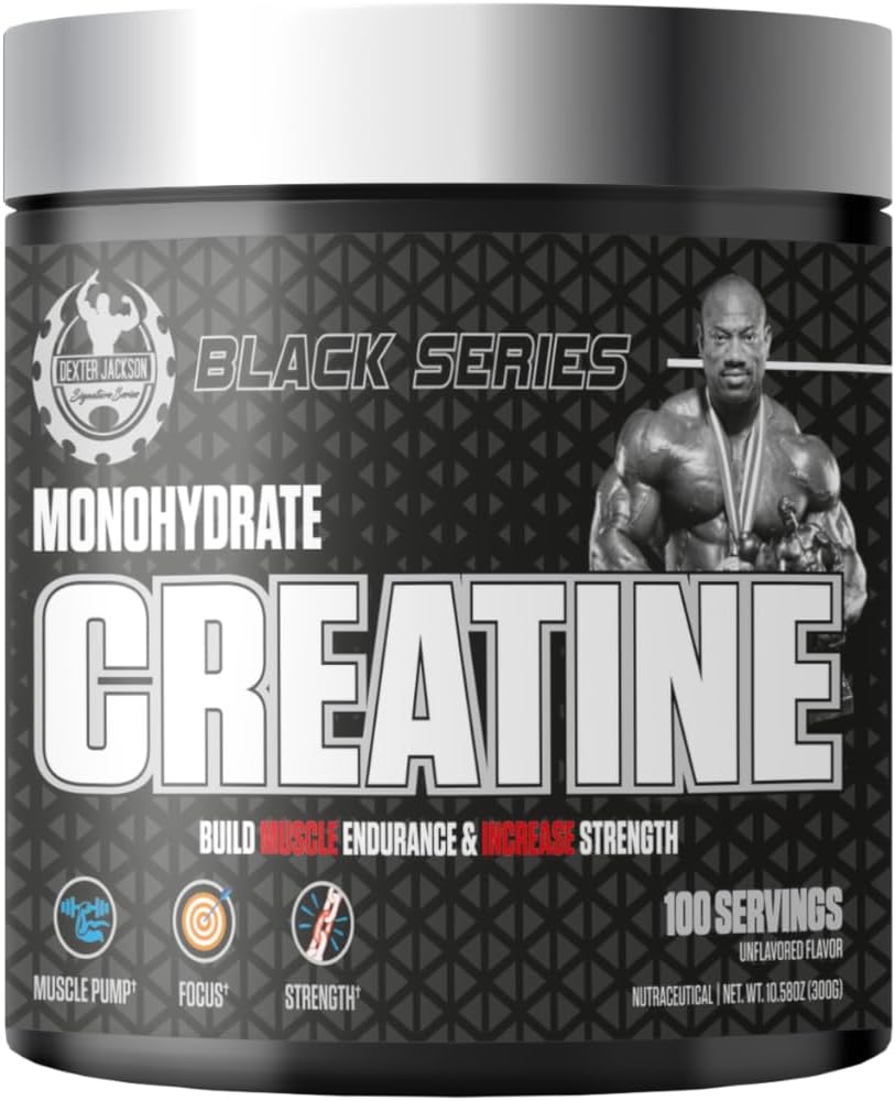Black Series Monohidrato Creatina | 300g | 100 Servizos | Creatina Micronizada Premium para a forza, crecemento muscular e recuperación