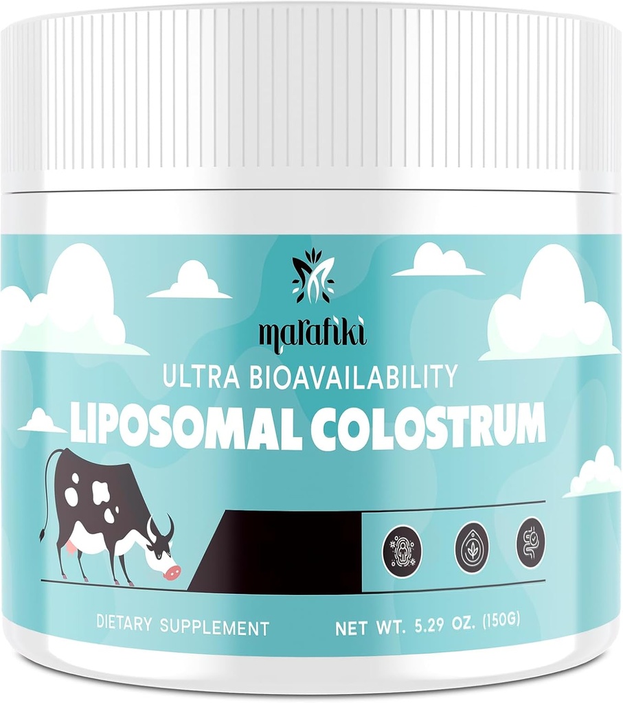 Marafiki Liposomal Bovine Colostrum Supplement - Grass Fed Colostrum Powder - High Bioavailability, Erraza Nahasteko (60 zerbitzatu)
