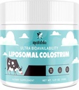 Marafiki Liposomal Bovine Colostrum Dodatek - Grass Fed Colostrum Powder - Vysoká biologická dostupnost, snadné míchání (60 Služeb)