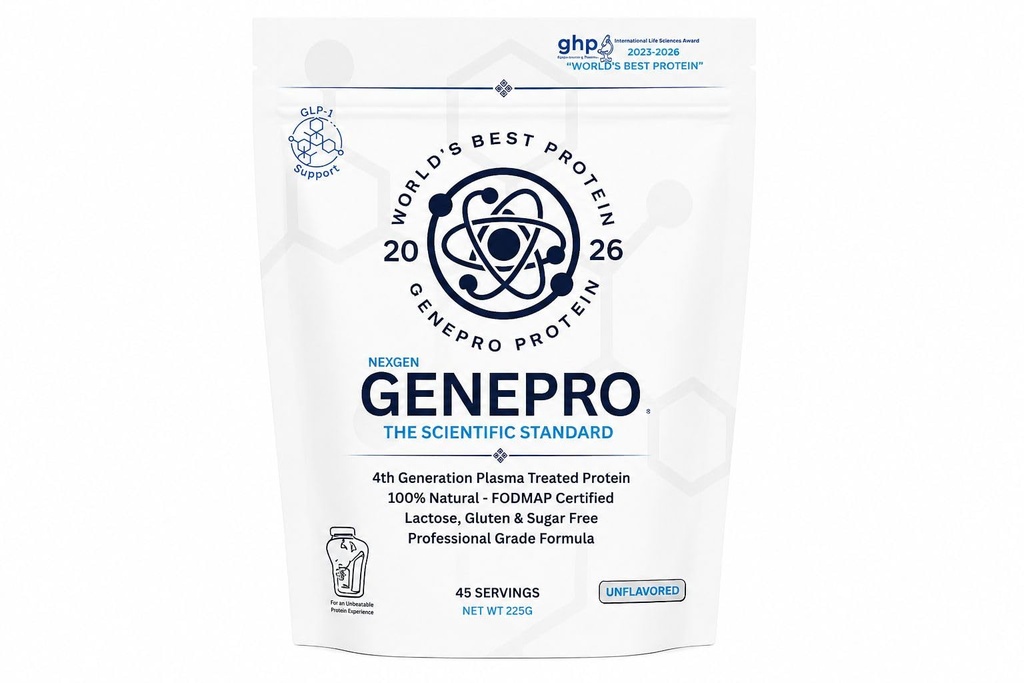 GENEPRO GEN. 3 Unflavored Protein Powder - New Formula - Lactose-Free, Gluten-Free, & Non-GMO Whey Isolate Supplement Shake (3rd Generation, 45 Servings)
