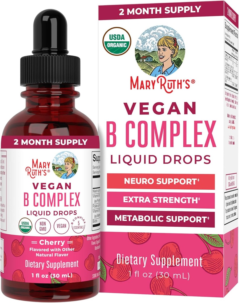 MaryRuth Organics Vitamin B Komplex vitaminu 124; B vitaminy Komplex vitaminu 124; Biotin vitaminu 124; Vitamin B12 PHARMAN 124; Folate PHARMAN 124; Metabolic Support Supplement PHARMAL 124; Vegan PHARMAN 124; Non- GMO PHARMAN 124; Gluten Free Gluten 124; 2 Měsíční dodávky