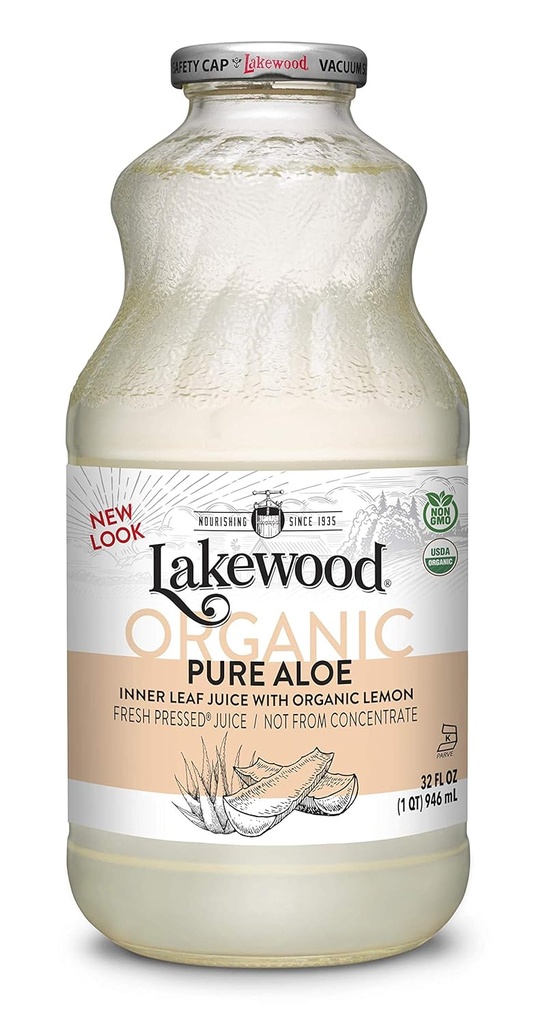 Lakewood Organic Pure Aloe Inner Leaf, Fresh Pressed, 32 Fl Oz, balenie po 6