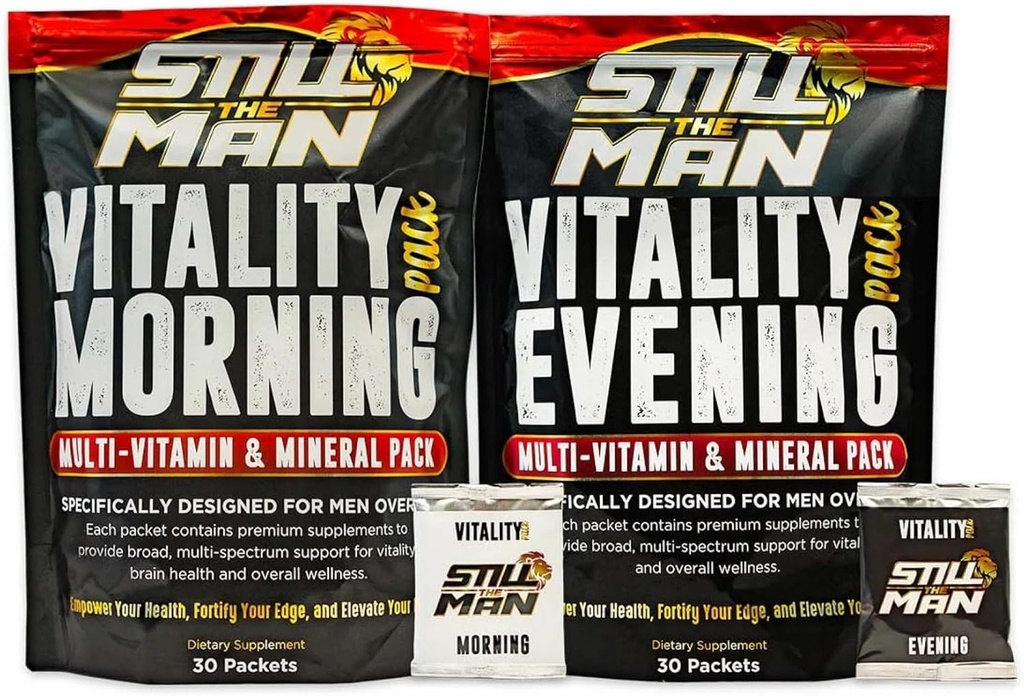 Vitality Box Supliment Bundle pentru bărbaţi peste 40 Vitamine esenţiale, Minerale, & botanice, 42 fructe şi legume Blend, pentru Vitality, & Imune Health.