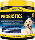 Probiotics for Dogs - Dog Probiotics for Digestive Health, Prebiotics, Enzymes, Fiber, and Omega-3 with Vitamins to Promote Intestinal Health, Support Immunity, Allergies ' Itchy Skin, 120 Bites