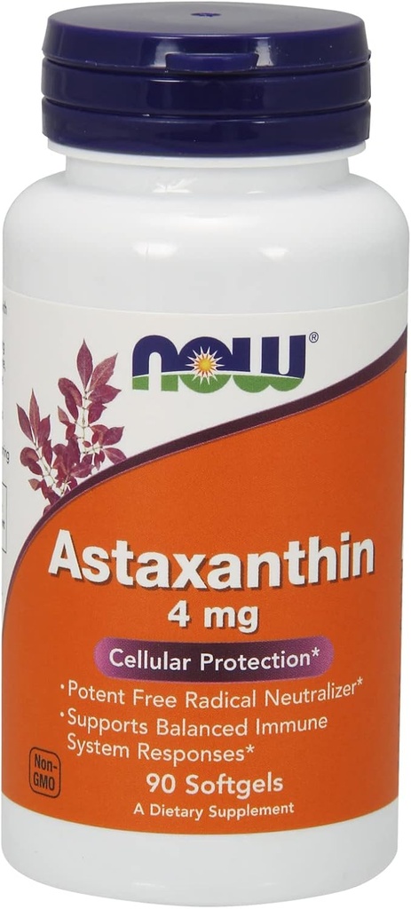 Nüüd toidud Astaxanthin 4 mg - 90 Sgels 8 Pack