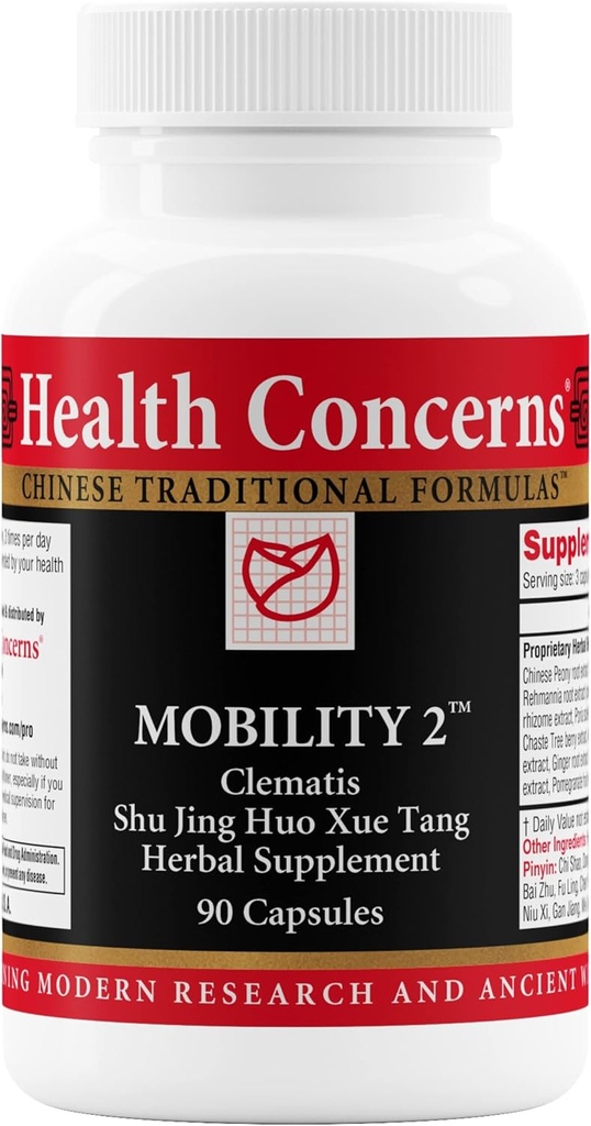 Health Concerns Mobility 2 – Joint Health Support Supplement for Men & Women – Chinese Herbal Circulation Support – Natural Joint & Muscle Aid – Herbal Extracts – 90 Capsules