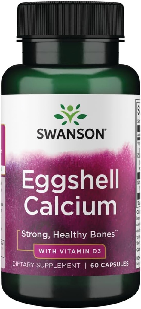 Swanson Eggshell Calcium with Vitamin D-3 60 Capsules